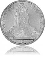 3 Mark Kaiserreich Sachen Völkerschlachtdenkmal 15g Silber - 1913 3 Mark Kaiserreic...