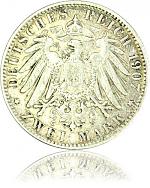 2 Mark Kaiserreich Freie Hansestadt Hamburg 10g Silber (1892 - 1914) 2 Mark Kaiserreic...