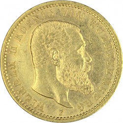 20 Mark Wilhelm II König von Württemberg 7,16g Gold (1894 - 1914) 20 Mark Wilhelm I...