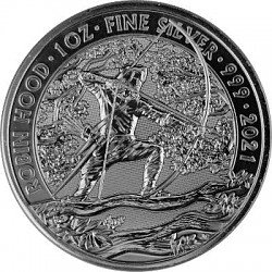 Großbritannien Mythen und Legenden Robin Hood 1oz Silber - 2021 Großbritannien My...