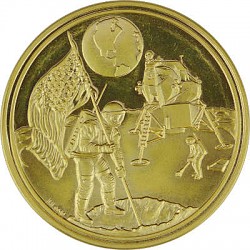 Medaille Landung auf dem Mond 15,83g Gold Medaille Landung ...