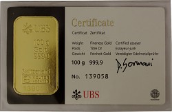 Gold Bar 100g - V...