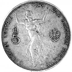 5 Kronen Austria 21,43g Silver 1908 5 Kronen Austria ...