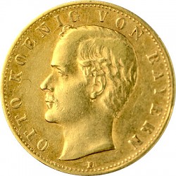 10 Mark König Otto von Bayern 3,58g Gold (1890 - 1900) 10 Mark König Ott...