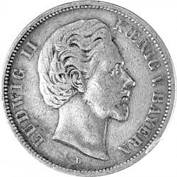 5 Mark Kaiserreich Ludwig II König von Bayern 25g Silber (1874 - 1876) 5 Mark Kaiserreic...