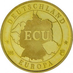 Round ECU Germany Europe 3.49g Gold 1992 - B-Stock Round ECU Germany...