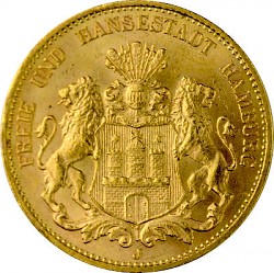 20 Mark Hamburg 7,16 Gold (1893 - 1913) 20 Mark Hamburg 7...